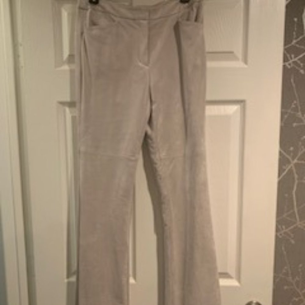 Silver Faux Suede Boot Cut Trousers -- NWT